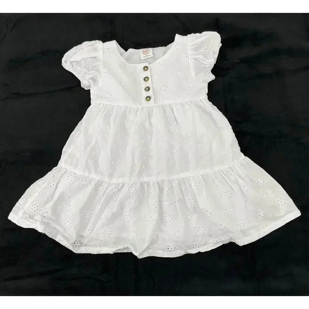 Little Girl's 2T Dresses Flutter Sleeve Eyelet Jumping Beans Wonder Nation Set